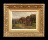 A ELLEBY William Farmyard With A Woman Feeding Chickens A ELLEBY William Farmyard With A Woman Feeding Chickens