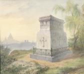 A MONGE Vue Du Tombeau Du Comte Alphonse De Rayneval Au Père Lachaise, 1859 A MONGE Vue Du Tombeau Du Comte Alphonse De Rayneval Au Père Lachaise, 1859