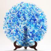AAES Susanne A Round Blue And Clear Glass Dish AAES Susanne A Round Blue And Clear Glass Dish