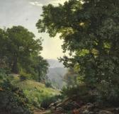 AAGAARD Carl Frederik Peder Hilly Landscape With Old Oaks AAGAARD Carl Frederik Peder Hilly Landscape With Old Oaks