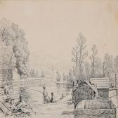 AAGAARD Finn Two Men Fishing In A Brook AAGAARD Finn Two Men Fishing In A Brook