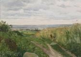 AAGAARD Finn View From Møn With A Painter At The Path AAGAARD Finn View From Møn With A Painter At The Path