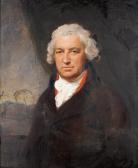 ABBOTT Lemuel Francis Portrait Of Bryan Edwards (1743-1800),half-length, In A Brown Coat, Seated Before A Green Curtain, A Viewto A Caribbean Landscape Beyond ABBOTT Lemuel Francis Portrait Of Bryan Edwards (1743-1800),half-length, In A Brown Coat, Seated Before A Green Curtain, A Viewto A Caribbean Landscape Beyond
