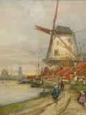 ABDEL KADER Dutch Scene With Windmill ABDEL KADER Dutch Scene With Windmill