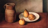 ABEILLE Jacques Pears On A Plate With An Apple And A Jug ABEILLE Jacques Pears On A Plate With An Apple And A Jug