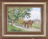 ABEL Gustav Postkutsche Am Waldrand Vor Einem Dorf ABEL Gustav Postkutsche Am Waldrand Vor Einem Dorf