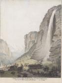ABERLI Johann Ludwig Chute D'eau Apellée Staubbach Dans La Vallée Louterbrunen ABERLI Johann Ludwig Chute D'eau Apellée Staubbach Dans La Vallée Louterbrunen