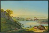 ABERLI Johann Ludwig Vue Du Couvent De Rheinau, Canton De Zuric ABERLI Johann Ludwig Vue Du Couvent De Rheinau, Canton De Zuric