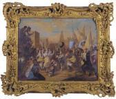 ABESCH Anna Barbara A Swiss Reverse Glass Painting Depicting The Triumph Of David ABESCH Anna Barbara A Swiss Reverse Glass Painting Depicting The Triumph Of David