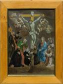 ABESCH Anna Barbara Christ On The Cross, Surrounded By St. John And Mary, And Jesuit Saints ABESCH Anna Barbara Christ On The Cross, Surrounded By St. John And Mary, And Jesuit Saints