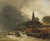 ACHENBACH Andreas Holländischer Hafen Bei Sturm ACHENBACH Andreas Holländischer Hafen Bei Sturm