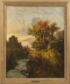 ACHENBACH Andreas Süditalienische Küstenlandschaft Mit Hirten Im Abendlicht Blick Von Einer Felsigen Anhöhe Auf Eine Sonnenbeschienene Meeresbucht ACHENBACH Andreas Süditalienische Küstenlandschaft Mit Hirten Im Abendlicht Blick Von Einer Felsigen Anhöhe Auf Eine Sonnenbeschienene Meeresbucht
