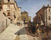 ACHENBACH Oswald Ansicht Von Genzano Mit Der Kirche Santa Maria Della Cima ACHENBACH Oswald Ansicht Von Genzano Mit Der Kirche Santa Maria Della Cima