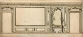 ADAM Edme Projet De Boiserie Avec Miroir Et Cheminée ADAM Edme Projet De Boiserie Avec Miroir Et Cheminée