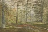 ADAM J. A Woodland Glade; Figures By A Building ADAM J. A Woodland Glade; Figures By A Building