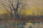 ADAMS Charles Partridge Sunset Over A Marsh Landscape ADAMS Charles Partridge Sunset Over A Marsh Landscape