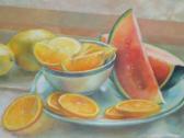 ADAMS Chris Still Life Of Lemons, Oranges And Watermelon On A Table ADAMS Chris Still Life Of Lemons, Oranges And Watermelon On A Table