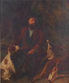 ADAMS J.A Huntsman At Rest With Attendant Hounds And Stag ADAMS J.A Huntsman At Rest With Attendant Hounds And Stag
