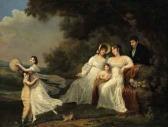 ADELE ROMANY A Family Portrait In A River Landscape ADELE ROMANY A Family Portrait In A River Landscape