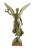 ADENOT Laurent Holding A Laurel Wreath And A Palm Branch And Standing On A Globe ADENOT Laurent Holding A Laurel Wreath And A Palm Branch And Standing On A Globe
