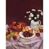 ADLER Ellen Still Life With Fruit And Daisies On A Table ADLER Ellen Still Life With Fruit And Daisies On A Table