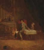 Adolfe Felix CALS Un Père Avec Ses Deux Enfants Dans Un Intérieur Adolfe Felix CALS Un Père Avec Ses Deux Enfants Dans Un Intérieur