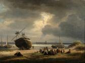 Aggenbowkens H. Figures And Boats On A Shore Aggenbowkens H. Figures And Boats On A Shore
