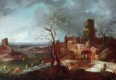 AIGEN Karl Joseph Ampio Paesaggio Invernale Con Rovine E Molte Figure AIGEN Karl Joseph Ampio Paesaggio Invernale Con Rovine E Molte Figure