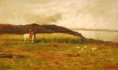 AIKMAN George Figure Side Saddle On Horse On A Cliff Path With Seascape Beyond AIKMAN George Figure Side Saddle On Horse On A Cliff Path With Seascape Beyond