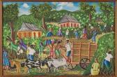 AIME F. Bien Farm Labourers At Work. Signed AIME F. Bien Farm Labourers At Work. Signed
