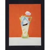 AITCHISON Craigie Daffodils And Candlestick; Still Life On Vermillion AITCHISON Craigie Daffodils And Candlestick; Still Life On Vermillion