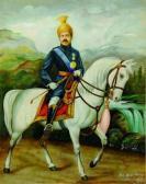 AJMERI CHITRAYA G.C. Rajah Sur Un Cheval Blanc Près D'unerivière AJMERI CHITRAYA G.C. Rajah Sur Un Cheval Blanc Près D'unerivière