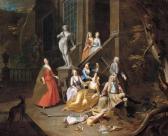 AKEN van Arnold Portrait Group Of An Elegant Hunting Party AKEN van Arnold Portrait Group Of An Elegant Hunting Party