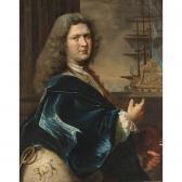 AL-HUSAYNI Asadullah A Selfportrait Of The Artist, Half Length In Front Of An Open Window, A View On A Merchant Ship Beyond AL-HUSAYNI Asadullah A Selfportrait Of The Artist, Half Length In Front Of An Open Window, A View On A Merchant Ship Beyond