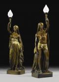 ALAUX François Deux Esclaves Indiens Portants Des Torches ALAUX François Deux Esclaves Indiens Portants Des Torches