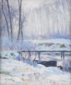 ALBERT Gustave Franskt Flodlandskap I Vinterskrud ALBERT Gustave Franskt Flodlandskap I Vinterskrud