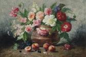 ALBERT Jean Max Stilleven Met Bloemen En Perziken ALBERT Jean Max Stilleven Met Bloemen En Perziken