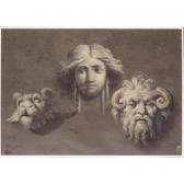 ALBERTOLLI Giacomo Studies Of Three Antique Heads ALBERTOLLI Giacomo Studies Of Three Antique Heads