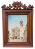 ALCARAZ CORTES Luis Lote De Pinturas De Fachadas De Iglesias ALCARAZ CORTES Luis Lote De Pinturas De Fachadas De Iglesias