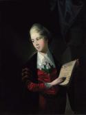 ALCOCK Edward Portrait Of A Gentleman, Small Three-quarter-length, In Academicrobes, Holding A Document, Standing By A Draped Plinth; Andportrait Of A Lady, Small Three-quarter-length, Mourning The Deathof Tancred ALCOCK Edward Portrait Of A Gentleman, Small Three-quarter-length, In Academicrobes, Holding A Document, Standing By A Draped Plinth; Andportrait Of A Lady, Small Three-quarter-length, Mourning The Deathof Tancred