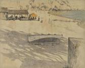 ALDIN Cecil Ch. Windsor A Sunny Afternoon At The Beach, Mallorca (illustrated); And A Sketch Of An English Town With Bridge And Church ALDIN Cecil Ch. Windsor A Sunny Afternoon At The Beach, Mallorca (illustrated); And A Sketch Of An English Town With Bridge And Church