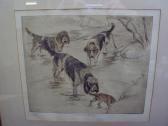 ALDRICH George Ames Four Dogs In A Shallowstream ALDRICH George Ames Four Dogs In A Shallowstream