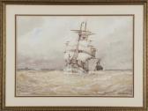 ALDRIDGE Frederick James Ships At Sea With Grey Sky ALDRIDGE Frederick James Ships At Sea With Grey Sky