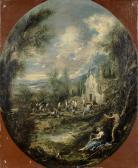 ALESSANDRO MAGNASCO E ANTONIO FRANCESCO PURUZZINI A Funeral Procession In A Mountainous Landscape ALESSANDRO MAGNASCO E ANTONIO FRANCESCO PURUZZINI A Funeral Procession In A Mountainous Landscape