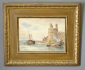 ALFRED Powell Sailing Ships By A Castle ALFRED Powell Sailing Ships By A Castle