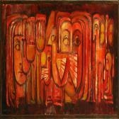 ALIX Jeanne Composition With Faces And Birds ALIX Jeanne Composition With Faces And Birds