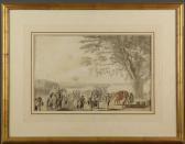 ALLAN Alexander A Sepoy (native) Military Train Crossing A River Ford ALLAN Alexander A Sepoy (native) Military Train Crossing A River Ford