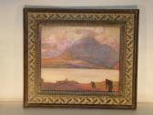 ALLARD Olivier Volcan Le Soir - Lac Kivu , Peinture Sur Toilesbg - 46 X 56 Cm ALLARD Olivier Volcan Le Soir - Lac Kivu , Peinture Sur Toilesbg - 46 X 56 Cm