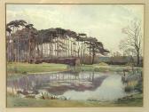 allen frederick e. Pine Trees And Pond allen frederick e. Pine Trees And Pond
