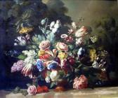 ALLFREE Bernard Still Life Of Flowers In A Vase On A Ledge ALLFREE Bernard Still Life Of Flowers In A Vase On A Ledge